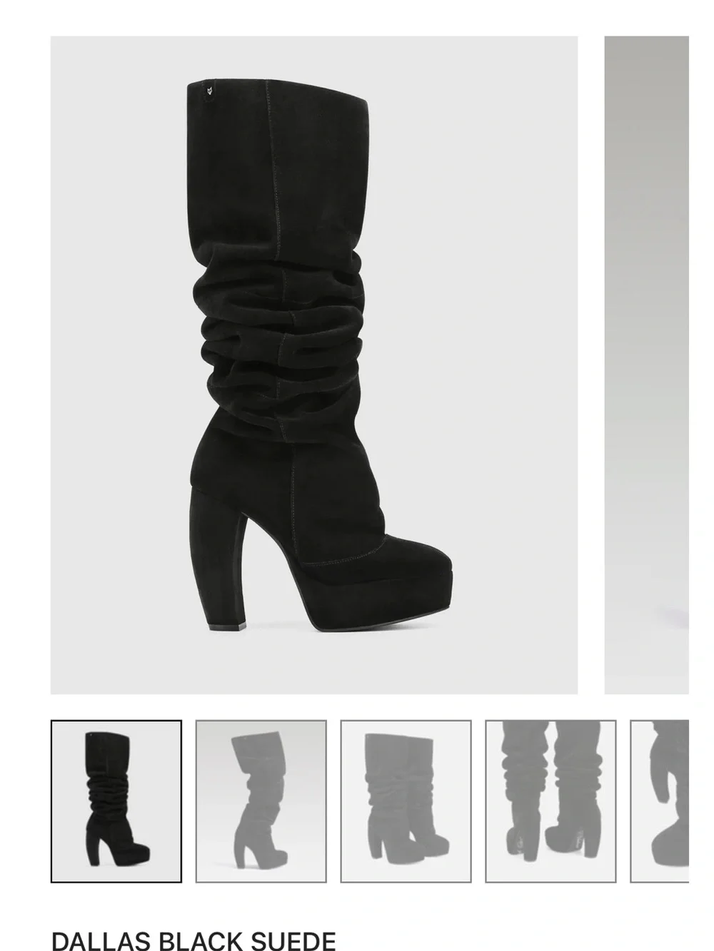 naked wardrobe Black Suede Over-the-Knee Slouch Platform Boots